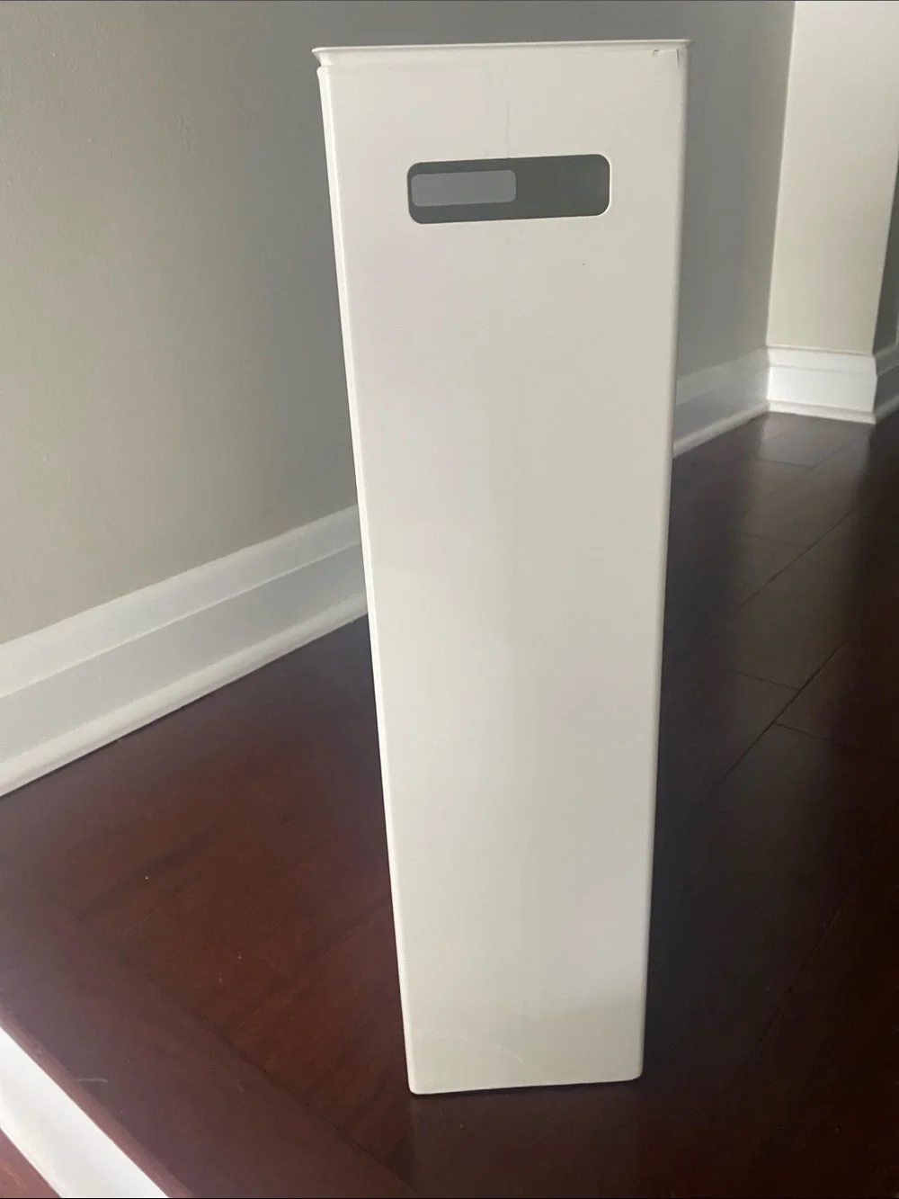 Modern White Metal Storage Cube with Tissue Paper Cutout and Lid